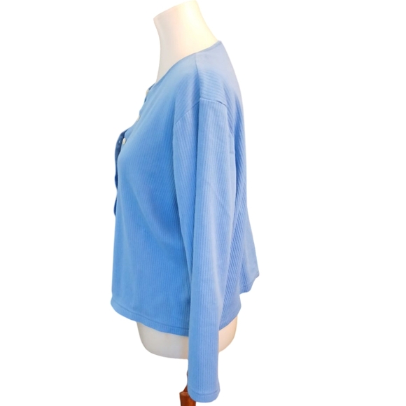 Liz Claiborne Blue Cardigan Wimen's Button Down Sweater Size L-XL - Picture 2 of 6